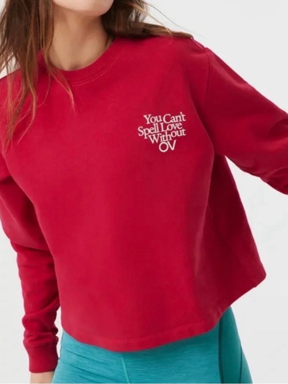 Outdoor Voices Love Without OV Cropped Sweatshirt